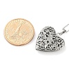 Anti-Tarnish 304 Stainless Steel Heart Locket Pendant Cable Chain Necklaces for Women NJEW-M050-04B-P-5