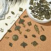 60Pcs 15 Styles Tibetan Style Alloy Connector Charms FIND-YW0005-19-5