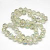 Electroplate Frosted Crystal Glass Bicone Beads Strands EGLA-F038-A12-01-3