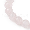 Natural Rose Quartz Beaded Stretch Bracelets for Women BJEW-JB11095-06-4