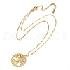 Brass Pave Full Cubic Zirconia Tree Of Life Pendant Necklaces NJEW-D309-01G-B-2