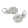 Rack Plating Brass Micro Pave Cubic Zirconia Pendants KK-K332-09P-3