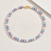 Glass Pearl Round Beaded Necklaces for Women WK4906-3
