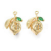 Brass Micro Pave Cubic Zirconia Pendants KK-N231-241-1