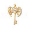 Brass Micro Pave Clear Cubic Zirconia Pendants KK-M294-15G-1