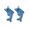 304 Stainless Steel Enamel Pendants STAS-V015-03G-1