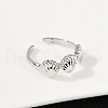 Brass Adjustable Open Cuff Rings for Women RJEW-R032-03P-3