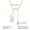 Fashionable Adjustable Stainless Steel Round Snake Chain Teardrop Lariat Necklaces for Women QB5670-1-1