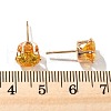 Flat Round Brass Micro Pave Cubic Zirconin Stud Earrings EJEW-D318-04G-6