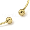 PVD Vacuum Plating 202 Stainless Steel Heart Charm Open Cuff  Bangles for Women BJEW-M317-02G-3