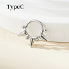 316 Surgical Stainless Steel Spike Hoop Nose Rings WG34C30-20-1