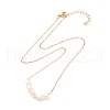 Natural Pearl Beads Pendant Necklace for Girl Women NJEW-JN03667-2