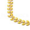 Enamel Ear of Wheat Link Chain Necklace NJEW-P220-02G-08-2