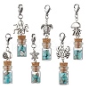 Glass Wishing Bottle  with Synthetic Turquoise Chip Beads inside Pendant Decorations HJEW-JM03043-2