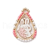 Easter Theme Glass Seed Beaded Teardrop with Rabbit Pendants PALLOY-MZ00580-05-1
