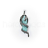 Synthetic Turquoise Double Terminal Pointed Pendants FIND-PW0010-10O-1