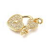 Rack Plating Brass Micro Pave Cubic Zirconia Pendants ZIRC-F142-12B-G-2