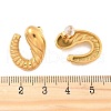 304 Stainless Steel Spiral Croissant Stud Earrings for Women EJEW-Z095-01G-5