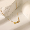 Stainless Steel Crystal Rhinestone Fish Bone Pendant Necklaces for Women RG3974-2
