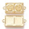 Brass Micro Pave Clear Cubic Zirconia Links Connectors ZIRC-I044-04A-2