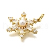 Brass Micro Pave Cubic Zirconia with ABS imitation pearl Pendants KK-D295-25G-2