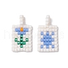 Seed Beads Beaded Charms PALLOY-MZ00256-2