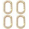 SUNNYCLUE 4Pcs Rack Plated Brass Micro Pave Clear Cubic Zirconia Clasps KK-SC0005-73-1