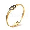 304 Stainless Steel Hinged Bangles for Women BJEW-F474-37G-01-4