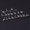 Brass Micro Pave Clear Cubic Zirconia Clover Cartilage Earrings WGFE0B0-18-2