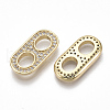 Brass Micro Pave Cubic Zirconia Links/Connercots KK-S356-053G-NF-2