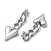 Non-Tarnish 304 Stainless Steel Heart Dangle Stud Earrings EJEW-G375-01P-2