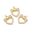 Rack Plating Brass Micro Pave Clear Cubic Zirconia Pendants KK-A177-26G-2