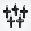 Natural Black Gemstone Pendants G-T122-18N-1