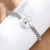Mother's Day Flat Round with French Link Bracelets BJEW-A036-08P-1