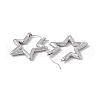 304 Stainless Steel Star Hoop Earrings for Women EJEW-E199-04P-2