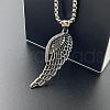 Punk Style Angel Wing Pendant Necklaces Hollow Stainless Steel Hip-hop Jewelry HC8287-2
