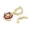 Brass Micro Pave Clear Cubic Zirconia Fold Over Clasps KK-U059-46G-2