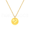 Stylish Stainless Steel Heart with Dog Paw Print Pendant Necklace for Women's Daily Wear IN3781-1-3