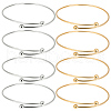 Beebeecraft 10Pcs 2 Colors Adjustable 304 Stainless Steel Wire Cuff Bangle Making MAK-BBC0001-14-1