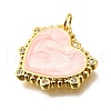 Brass Micro Pave Cubic Zirconia Enamel Pendants KK-V011-22G-C-2