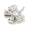 Rack Plating Brass Micro Pave Clear Cubic Zirconia Pendants KK-B093-01E-P-2