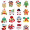 SUNNYCLUE 64Pcs 16 Styles Christmas Tree/Snowman/Bag/Socking/Santa Claus/Deer/Candy Cane/Fireplace Opaque Resin Decoden Cabochons RESI-SC0005-74-1