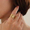 Stainless Steel Irregular Cross Open Cuff Ring for Daily Vacation Holiday Accessory CK8192-2