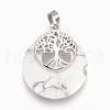 Natural Howlite Pendants G-F573-C19-2