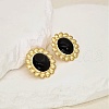 Fashionable Classic Cat Eye Stone Flower Stud Earrings UV0431-4-1