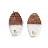 Transparent Resin & Walnut Wood Stud Earring Findings MAK-N032-010A-A03-4