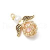 Glass Pearl Round Beaded Pendants PALLOY-MZ00747-02-3