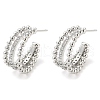 Brass Stud Earrings with Glass EJEW-K264-01P-1