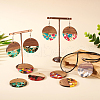16Pcs 8 Colors Transparent Resin & Walnut Wood Pendants RESI-TA0002-10-7