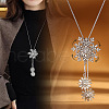 Snowflake Alloy Crystal Rhinestone Long Tassel Y Necklaces for Women FS-WG6712B-01-2